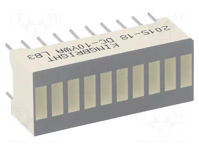 Display: LED; bargraph; yellow; 2.2÷5.6mcd; 25.4x10.16mm KINGBRIGHT ELECTRONIC DC-10YWA