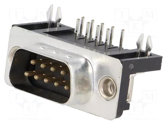 Connector: D-Sub; PIN: 9; socket; male; angled 90°; THT; UNC 4-40 ADAM TECH DE09-PL-24