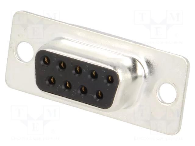Connector: D-Sub; PIN: 9; socket; female; straight; THT; 5A; 20mΩ ADAM TECH DE09-ST-1