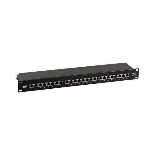 Patch panel EFB 37666SW.1M (Black, Cat6A STP, 24 ports, 10G, 1U) TKPIVF24EFB37666SW1M