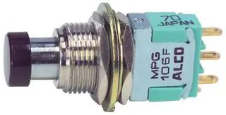 SWITCH, PUSHBUTTON, SPDT, 6A, 125VAC, SOLDER LUG MPG106F.