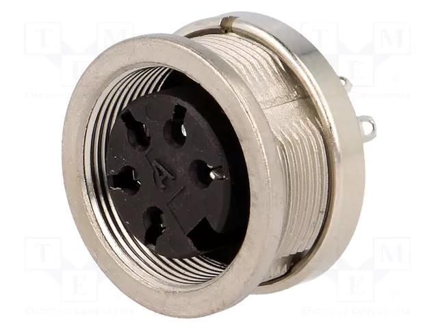 Connector: M16; socket; female; PIN: 5; 5A; 300V; C091D; soldering AMPHENOL C091-31N0051002