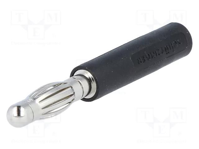 Connector: 4mm banana; adapter; 32A; 33VAC; 70VDC; black; 42.5mm SCHÜTZINGER A40-40S-SW