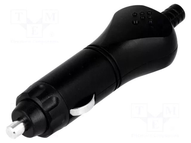 Cigarette lighter plug; Sup.volt: 7÷12VDC; Inom: 8A; 12V/8A; black SCI A13-26A