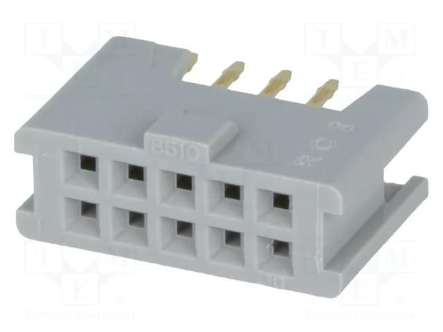 Connector: IDC; socket; female; PIN: 10; straight; 3A; THT; 2.54mm 3M 8510-4500PL