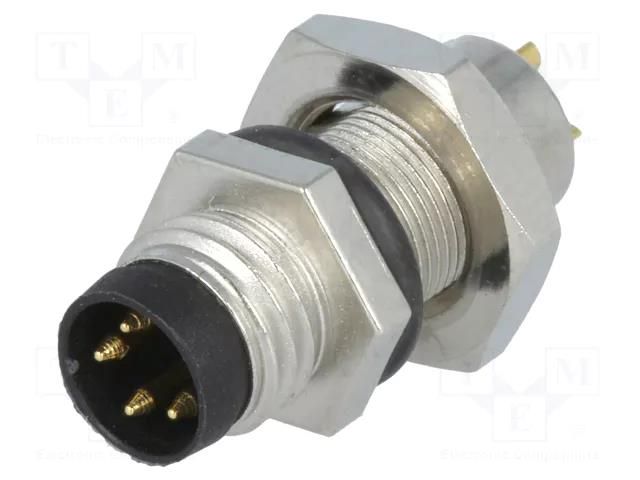 Connector: M8; male; PIN: 4; for panel mounting,rear side nut AMPHENOL LTW 8-04PMMS-SH7002