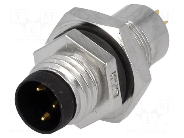 Connector: M8; male; PIN: 3; for panel mounting,rear side nut AMPHENOL LTW 8-03PMMS-SH7001