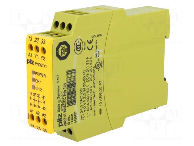 Module: safety relay; Usup: 24VAC; Usup: 24VDC; IN: 1; OUT: 4; PNOZ X1 PILZ 774300