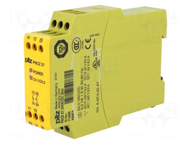 Module: safety relay; Usup: 24VAC; 24VDC; Contacts: NO x2; IN: 1 PILZ 774059