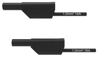 4MM BANANA PLUG-SQ, SHROUDED, BK, 500MM DI VSFK 8500 / 1 / 50 / SW