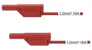 4MM BANANA PLUG-SQ, SHROUDED, RED, 1M DI VSFK 8500 / SIL 1 / 100 / RT