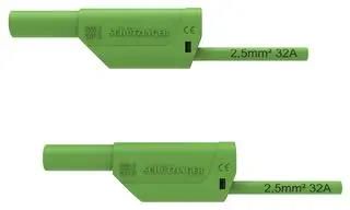 4MM BANANA PLUG-SQ, SHROUDED, GR, 500MM DI VSFK 8700 / 2.5 / 50 / GN