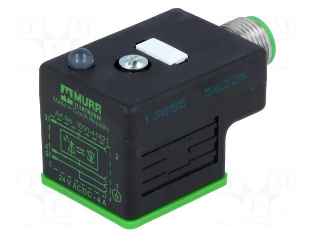 Connector: valve connector; adapter,plug; form A; 18mm; female MURRELEKTRONIK 7000-41421-0000000