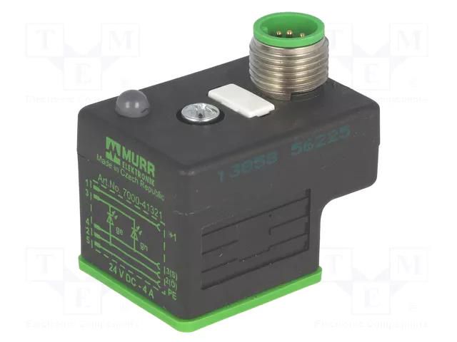 Connector: valve connector; adapter,plug; form A; 18mm; female MURRELEKTRONIK 7000-41321-0000000