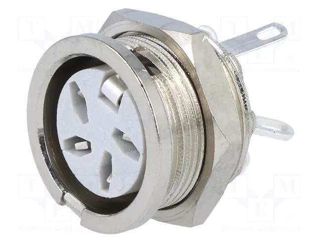 Connector: DIN; socket; female; PIN: 4; 216°; soldering; 34V; 2A; 10mΩ DELTRON 650-0400