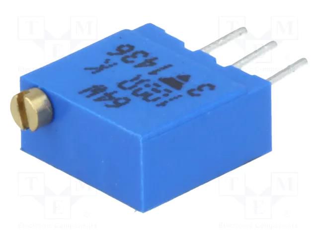 Potentiometer: mounting; vertical,multiturn; 100Ω; 500mW; THT VISHAY 64W100R