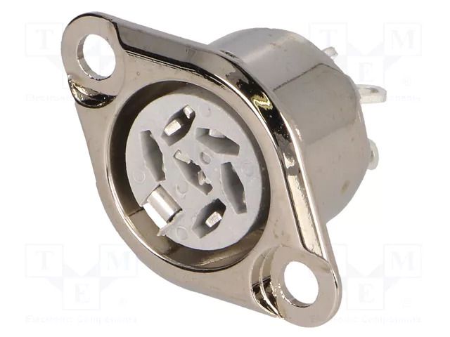 Connector: DIN; socket; female; PIN: 6; 240°; soldering; 34V; 2A; 10mΩ DELTRON 630-0600