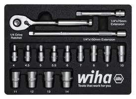 RATCHET WRENCH SET, 1/4", 17PC 44683
