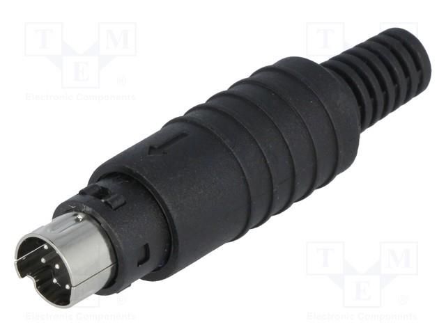 Connector: DIN mini; plug; male; PIN: 8; soldering; for cable SCHURTER 4850.1810