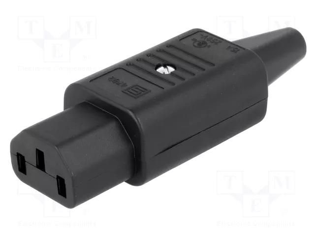 Connector: AC supply; plug; female; 10A; 250VAC; C13 (F); IEC 60320 SCHURTER 4782.0000