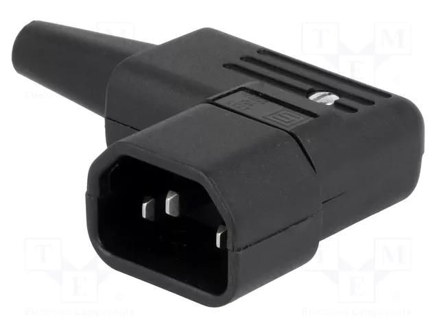 Connector: AC supply; plug; male; 10A; 250VAC; C14 (E); IEC 60320 SCHURTER 4733.0000