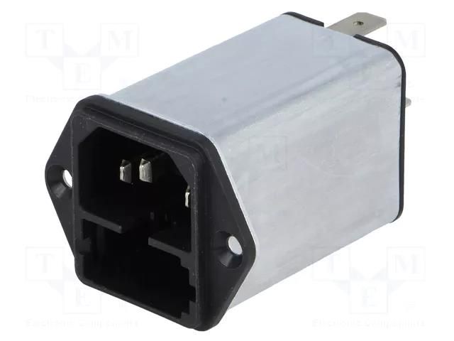Connector: AC supply; socket; male; 2A; 250VAC; C14 (E); KFA; 5x20mm SCHURTER 4301.5002