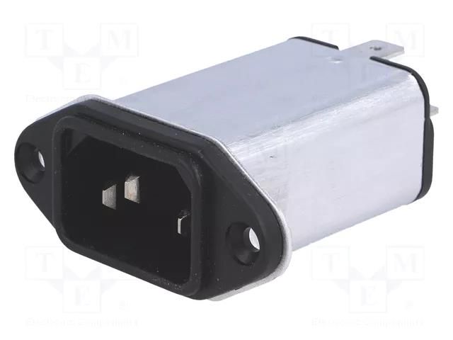 Connector: AC supply; socket; male; Inom: 1A; Ir: 0.5mA; 250VAC; 10mH SCHURTER 4300.5051