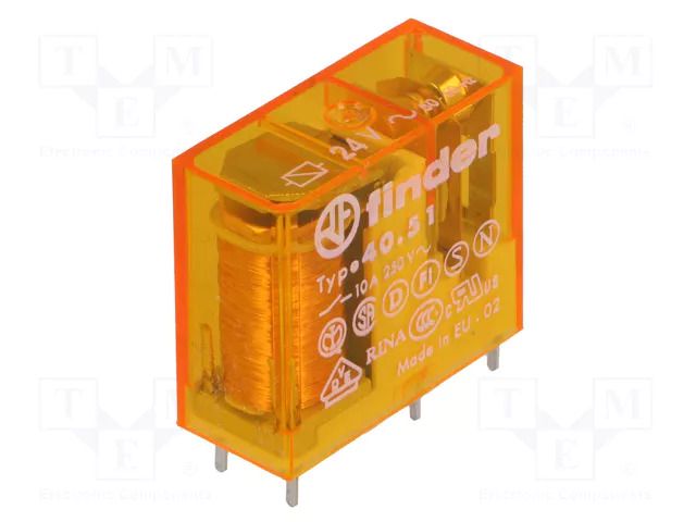 Relay: electromagnetic; SPDT; Ucoil: 24VAC; Icontacts max: 20A FINDER 40.51.8.024.000