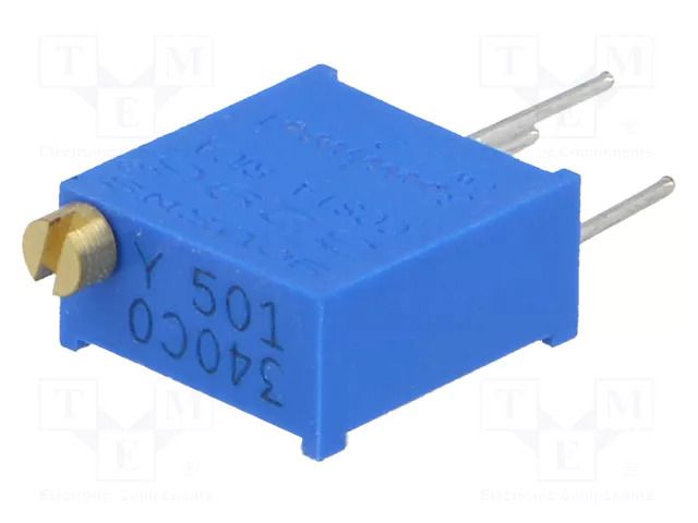 Potentiometer: mounting; multiturn; 500Ω; 500mW; THT; ±10%; linear BOURNS 3296Y-1-501LF