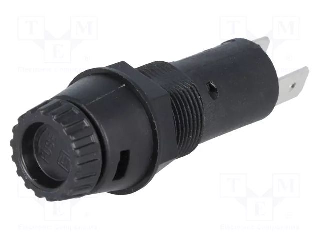 Fuse holder; 5x20mm; 10A; on panel; black; FPG1; 250VAC; UL94V-0 SCHURTER 3101.0215