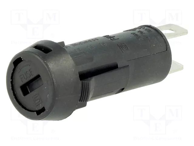 Fuse holder; 5x20mm; 10A; on panel; black; FPG3; 250VAC; UL94V-0 SCHURTER 3101.0030