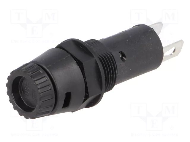 Fuse holder; 5x20mm; 10A; on panel; black; FPG1; 250VAC; UL94V-0 SCHURTER 3101.0015