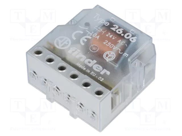 Relay: installation; bistable,impulse; NO x2; Ucoil: 24VAC; 26.06 FINDER 26.06.8.024.0000