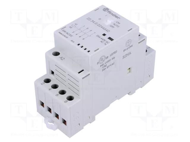 Contactor: 4-pole installation; 25A; 24VAC,24VDC; NC x2 + NO x2 FINDER 22.34.0.024.4640