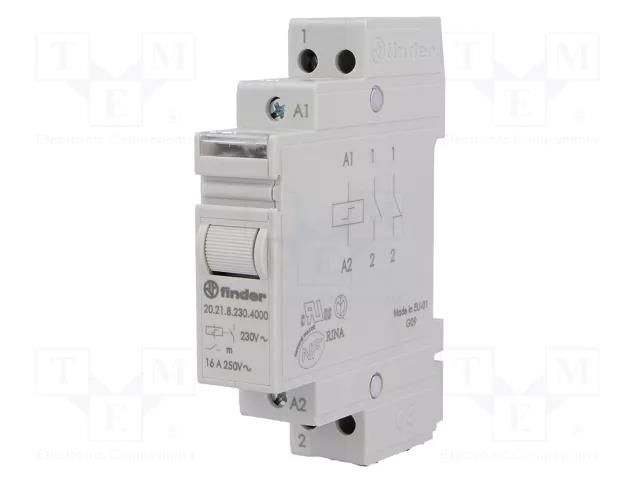 Relay: installation; bistable,impulse; NO; Ucoil: 230VAC; 20.21 FINDER 20.21.8.230.4000