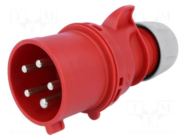 Connector: AC supply 3-phase; plug; male; 32A; 400VAC; IEC 60309 PCE 025-6