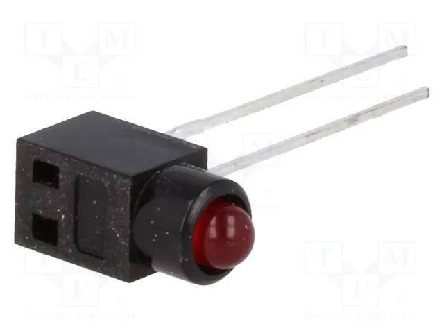 LED; in housing; 3mm; No.of diodes: 1; red; 30mA; Lens: red; 60°; 3VDC SCHURTER 0035.1350