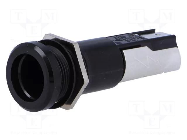 Fuse holder; 5x20mm,6.3x32mm; 16A; on panel; black; FUL; 500VAC SCHURTER 0031.2304