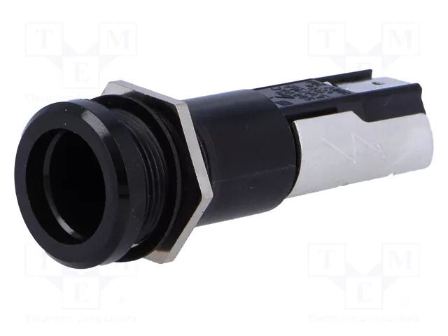 Fuse holder; 5x20mm,6.3x32mm; 16A; on panel; black; FUL; 500VAC SCHURTER 0031.2304