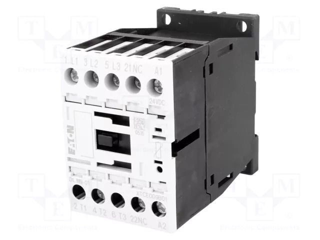 Contactor: 3-pole; NO x3; Auxiliary contacts: NC; 24VDC; 9A; DILM9 EATON ELECTRIC DILM9-01-24VDC