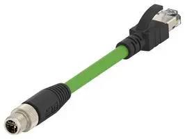 SENSOR CORD, 8P M12 PLUG-RJ45 PLUG, 5M TCX38725102-005