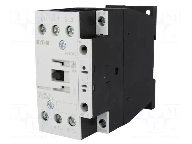 Contactor: 3-pole; NO x3; Auxiliary contacts: NO; 24VDC; 17A; 690V EATON ELECTRIC DILM17-10-24VDC