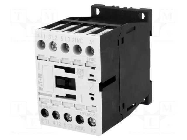Contactor: 3-pole; NO x3; Auxiliary contacts: NC; 24VDC; 12A; 690V EATON ELECTRIC DILM12-01-24VDC