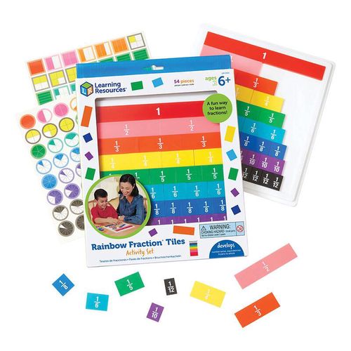 Rainbow Fraction Tiles With Tray Learning Resources LER 0615, Learning Resources LER 0615