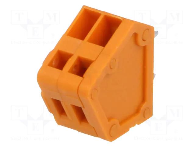 Connector: PCB terminal block; terminal; 4A; 150V; angled; on PCBs DEGSON ELECTRONICS DG240W2.54-2P15