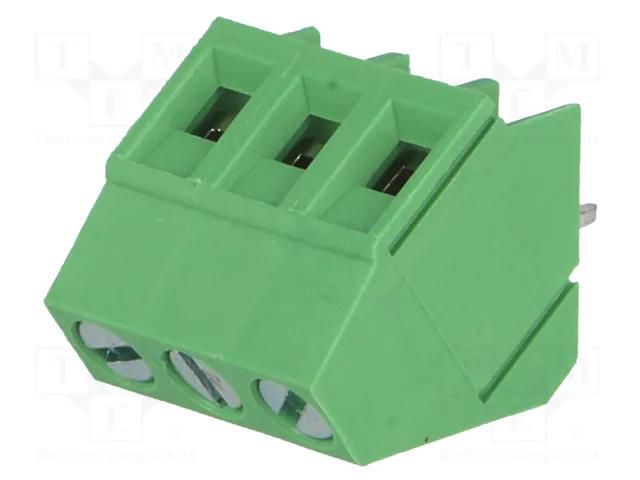 PCB terminal block; angled 45°; 5mm; ways: 3; on PCBs; 2.5mm2; 24A DEGSON ELECTRONICS DG103-5.0-03P14