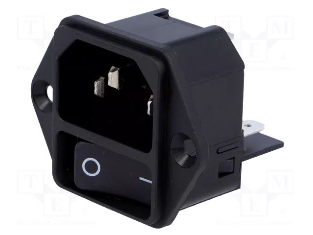 Connector: AC supply; socket; male; 15A; 250VAC; C14 (E); DC11 SCHURTER DC11.0001.001
