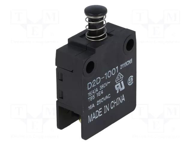Switch: door; Pos: 2; SPST-NO; 16A/250VAC; black; Leads: connectors OMRON Electronic Components D2D-1001