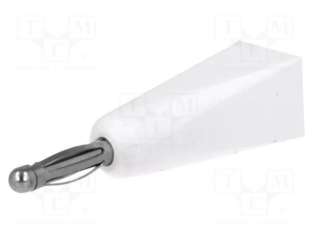 Connector: 2mm banana; plug; 5A; white; soldered,on cable DONAU ELEKTRONIK D-215