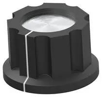 KNOB, ROUND SHAFT, PHENOLIC, 21.7MM PKES70B1/4